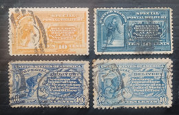UNITED STATE 1885 SPECIAL DELIVERY STAMPS SC N E3-E1-E6-E8 - Used Stamps