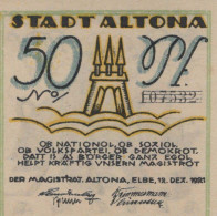 50 PFENNIG 1921 Stadt ALTONA Schleswig-Holstein UNC DEUTSCHLAND Notgeld #PH755 - [11] Local Banknote Issues