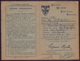 Carte Jeunesse Ouvriere Chretienne Feminine, Montpellier, 1942 - Unclassified