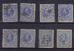 Netherlands 8 Different Puntstrmpels(number Cancels) - Used Stamps