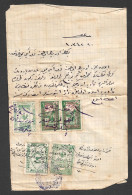 Ottoman Empire Fiscal Revenue Stamps On Document - Cartas & Documentos