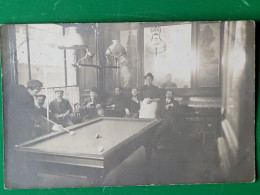 Carte Photo ,  Partie De Billard Dans Un Hôtel Parisien - Bar, Alberghi, Ristoranti