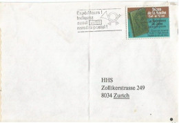 Suisse Neuchatel 24frb1980 POSTAL FRAUD With No Value Label On CV To Zurich - Cartas & Documentos