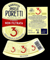 ITALIA ITALY - 2020 Etichetta Birra Beer Bière ANGELO PORETTI 3 Luppoli Non Filtrata - Birra