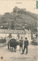 Vic Sur Cère * Route Et Vue Du Rocher De Maisonne * Attelage Boeufs - Autres & Non Classés