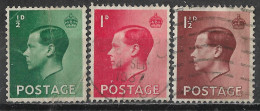 1936 GREAT BRITAIN Set Of 3 Used Stamps (Scott # 230-232) - Gebruikt