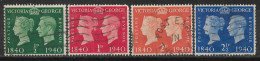 1940 GREAT BRITAIN Set Of 5 Used Stamps (Scott # 252,253,255,256) CV $2.60 - Used Stamps