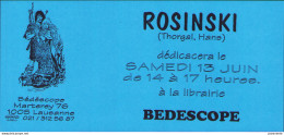 ROSINSKI : Carte Invitation Dédicace Librairie BEDESCOPE Pour THORGAL - Cartes Postales