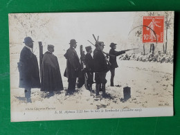 Carte Photo ,   SM Alphonse XIII Dans Les Tirés De Rambouillet  Sous La Neige Novembre 1905 - Rambouillet
