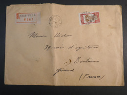 DM 21 AEF GABON BELLE   LETTRE RECO 1931 LIBREVILLE A BORDEAUX FRANCE   +N°106 +POINCONS + AFF. INTERESSANT+ - Lettres & Documents