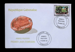 CL, FDC, Premier Jour, République Gabonaise, Libreville, 1 Er Mars 1984, Arbres Fruitiers, Manguier - Gabun (1960-...)