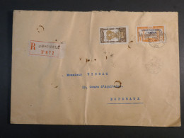DM 21 AEF GABON BELLE   LETTRE RECO 1931 LIBREVILLE A BORDEAUX FRANCE   + +POINCONS + AFF. INTERESSANT+ - Lettres & Documents