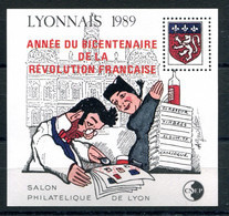 RC 24289a FRANCE COTE 60€ CNEP N° 11 - 1989 BICENTENAIRE DE LA REVOLUTION SALON PHILATELIQUE DE LYON BLOC NEUF ** MNH TB - CNEP