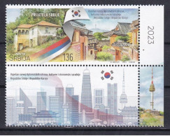 SERBIA 2023,DIPLOMATIC RELATIONS WITH KOREA,WIGNETTE,MNH - Serbien