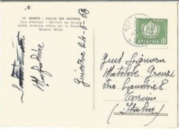 Suisse Service Nations Unies C.10 Solo Franking Pcard Geneve 24may1963 Official Cachet X Italy - Marcophilie