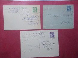 Marcophilie - Lot 3 Entiers Postaux FRANCE - Envoi Gratuit (2969) - Lots Et Collections : Entiers Et PAP