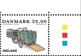 Danmark 2024: HAFNIA 2024 Single Stamp "postal Bicycle" (25.00 Kr) Taken From Sheetlet ** MNH - Wielrennen