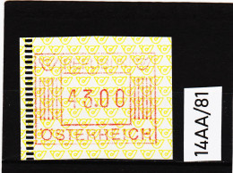 14AA/81  ÖSTERREICH 1983 AUTOMATENMARKEN 1. AUSGABE  43,00 SCHILLING   ** Postfrisch - Machine Labels [ATM]