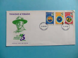 S3 FDC TRINIDAD & TOBAGO 1982 FIRST DAY OF ISSUE / 75 ANNIVERSARY Of SCOUTING / YVERT 452 / 454 - Trinidad & Tobago (1962-...)