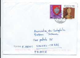 2 Timbres SUISSE Avec SURTAXE Sur Enveloppe - Briefe U. Dokumente