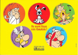 ASTERIX 5 Autocollants (Panoramix, Idéfix, Assurancetourix, Astérix, Obélix) - Les éditions Atlas 1997 Goscinny Uderzo - Stickers