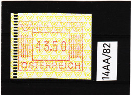 14AA/82  ÖSTERREICH 1983 AUTOMATENMARKEN 1. AUSGABE  43,50 SCHILLING   ** Postfrisch - Machine Labels [ATM]