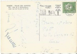 Suisse Service OMS-WHO Nations Unies C.10 Solo Franking Pcard Geneve 13aug1965 Official Cachet X Italy - Marcophilie