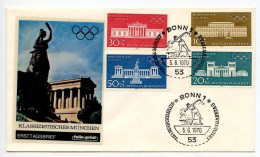 Germany, West 1970 FDC Scott B459-B462 1972 Olympic Games In Munich - Architecture In Munich - 1961-1970