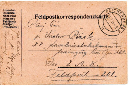 76635 - Österreich - 1916 - FpKe REICHENBERG -> Feldpostamt 201 - Cartas & Documentos