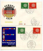 Germany, West 1970 2 FDCs Scott 1018-1019 Europa - 1961-1970