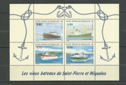 Saint Pierre Et Miquelon  Blocs  N° 4 Vieux   Bâteaux      Neufs * * TB = MNH VF Voir Scans  Soldés  ! ! ! - Blokken & Velletjes