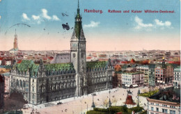 HAMBURG - RATHAUS UND KAISER WILHELM-DENKMAL - CARTOLINA FP SPEDITA NEL 1913 - Mitte