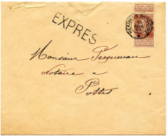 BELGIQUE - COB 61 DOUBLE CERCLE OCTOGONAL HERINNES-WARCOING SUR LETTRE PAR EXPRES, 1902 - 1893-1900 Fijne Baard