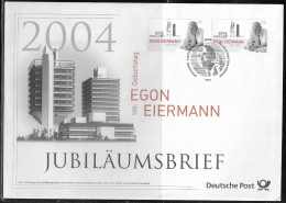 Germany. FDC Mi. 2421.   Birth Centenary Of Egon Eiermann, Architect. FDC Cancellation On Big Envelope - 2001-2010