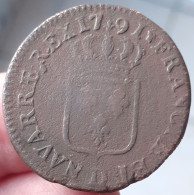Monnaie 1 Sol 1791 D Louis XVI - 1791-1792 Costituzione 