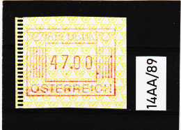 14AA/89  ÖSTERREICH 1983 AUTOMATENMARKEN 1. AUSGABE  47,00 SCHILLING   ** Postfrisch - Automaatzegels [ATM]