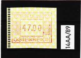 14AA/89  ÖSTERREICH 1983 AUTOMATENMARKEN 1. AUSGABE  47,00 SCHILLING   ** Postfrisch - Automatenmarken [ATM]