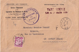 SIMPLE TAXE  SUR L 3éme échelon 6-7-42 - 1859-1959 Lettres & Documents