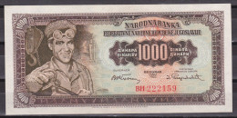 Yugoslavia-1000 Dinara 1955 UNC Without 2 Number Rare - Yugoslavia