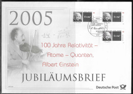 Germany. FDC Mi. 2475. Albert Einstein, Physicist. Centenary Of Theory Of Relativity. FDC Cancellation On Big Envelope - 2001-2010