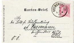 76645 - Österreich - 1897 - 5Kr GAKartenbf KREMSMUENSTER -> WELS - Briefe U. Dokumente