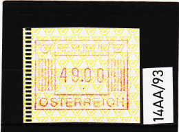 14AA/93  ÖSTERREICH 1983 AUTOMATENMARKEN 1. AUSGABE  49,00 SCHILLING   ** Postfrisch - Machine Labels [ATM]