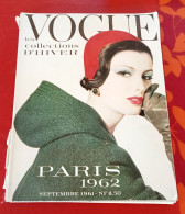 Vogue Sept 1961 Collections D'Hiver Paris 1962 Dior Balmain Chanel Heim Patou De Rauch Saint Laurent - Lifestyle & Mode