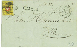 P2895 - ZUMSTEIN 16 II ON COMPLETE FOLDED LETTER, FROM BERNA, 1853, 4 MARGINS ALL AROUND - Brieven En Documenten