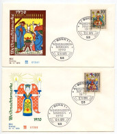 Germany, West 1970 2 FDCs Scott B467 Christmas - Rococo Angel - 1961-1970