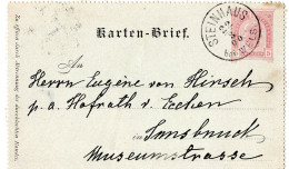 76646 - Österreich - 1900 - 5Kr GAKartenbf STEINHAUS -> INNSBRUCK - Cartas & Documentos