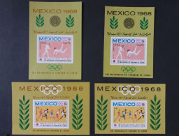 YEMEN يمني SUMMER OLYMPICS 1968 MEXICO CITY CAT MICHEL BLOCK N. 73B - 74B - 75B - 76B SHEET MNH $ - Jemen