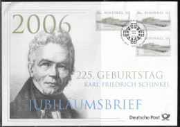 Germany. FDC Mi. 2527. 225th Birth Anniversary Of Karl Friedrich Schinkel (1781-1841). FDC Cancellation On Big Envelope - 2001-2010
