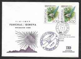 Portugal Premier Vol TAP Funchal Madère Genève Suisse 1977 First Flight Funchal Madeira Geneva Switzerland - Lettres & Documents