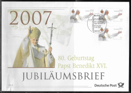 Germany. FDC Mi. 2599.   80th Birthday Of Pope Benedict XVI.  FDC Cancellation On Big Envelope - 2001-2010